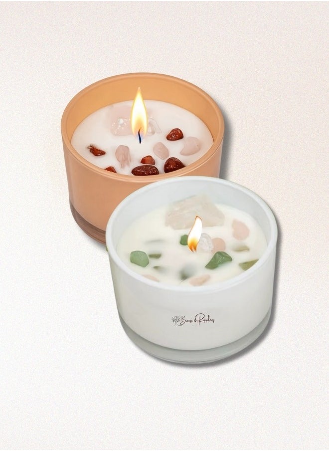 2 Pcs crystal scented soy wax candle gift set