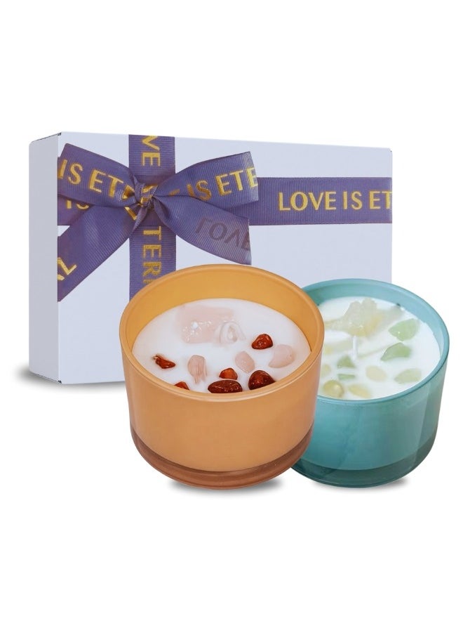 2 Pcs crystal scented soy wax candle gift set