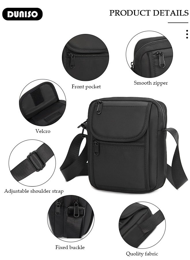 Small Crossbody Bag for Men Women, Mini Messenger Bag Side Shoulder Bag for Phone Passport, Casual Satchel Bag Phone Purse, Mini Sling Bag Fanny Pack Water Resistant for Travelling, Hiking