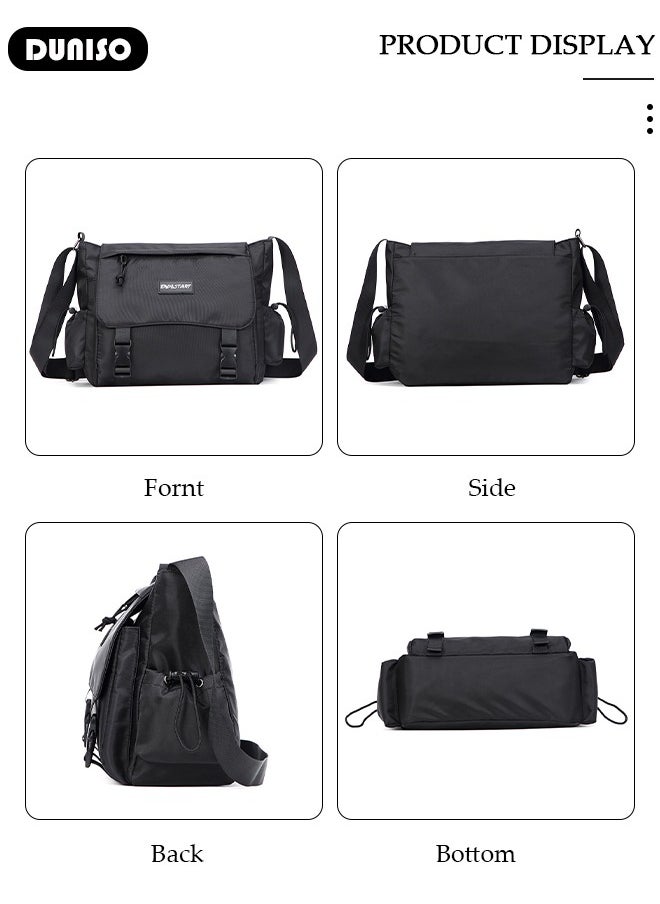 Large Crossbody Bag for Men Women, Messenger Bag Side Shoulder Bag for Phone Passport, Casual Satchel Bag Phone Purse, Sling Bag Fanny Pack Water Resistant for Travelling, Hiking