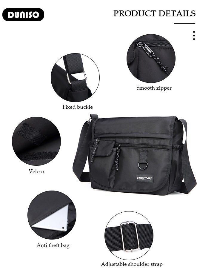 Large Crossbody Bag for Men Women, Messenger Bag Side Shoulder Bag for Phone Passport, Casual Satchel Bag Phone Purse, Sling Bag Fanny Pack Water Resistant for Travelling, Hiking