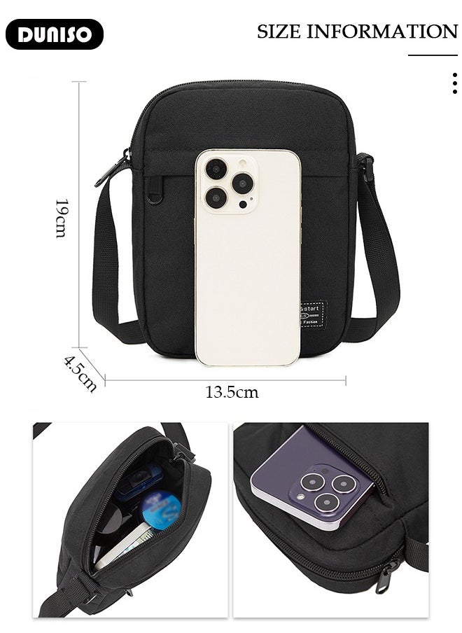 Small Crossbody Bag for Men Women, Mini Messenger Bag Side Shoulder Bag for Phone Passport, Casual Satchel Bag Phone Purse, Mini Sling Bag Fanny Pack Water Resistant for Travelling, Hiking