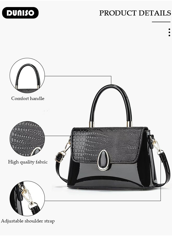 Women's Fashion Handbag Faux Leather Crossbody Bag For Women Large Capacity Bow Trim Tote Bags Top Handle Satchel Fashionable Travel Shoulder Bag For Ladies