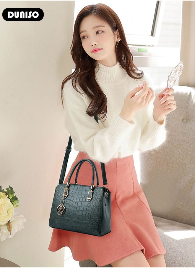 Women's Fashion Handbag Faux Leather Crossbody Bag For Women Large Capacity Bow Trim Tote Bags Top Handle Satchel Fashionable Travel Shoulder Bag For Ladies