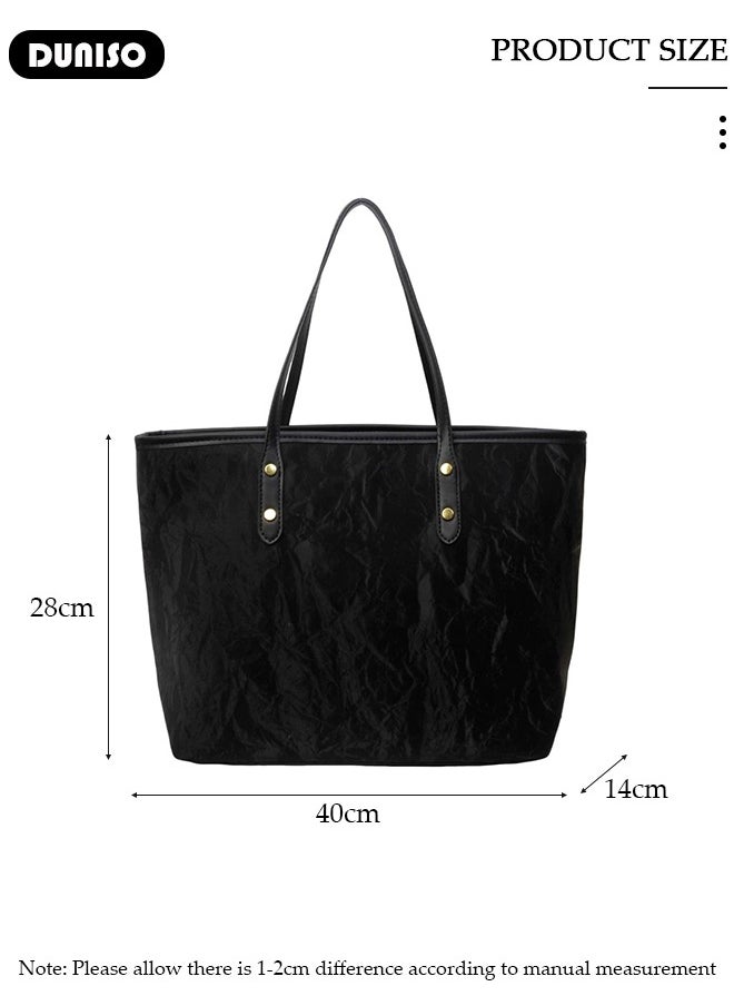 Women's Shoulder Tote Bag Faux Leather Handbag for Women Large Capacity Messenger Fashionable Travel Crossbody Bag for Ladies Girls College Students