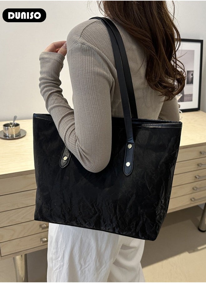 Women's Shoulder Tote Bag Faux Leather Handbag for Women Large Capacity Messenger Fashionable Travel Crossbody Bag for Ladies Girls College Students
