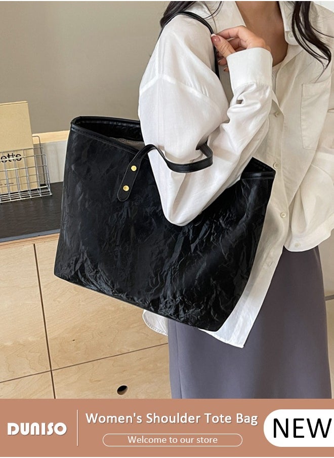 Women's Shoulder Tote Bag Faux Leather Handbag for Women Large Capacity Messenger Fashionable Travel Crossbody Bag for Ladies Girls College Students