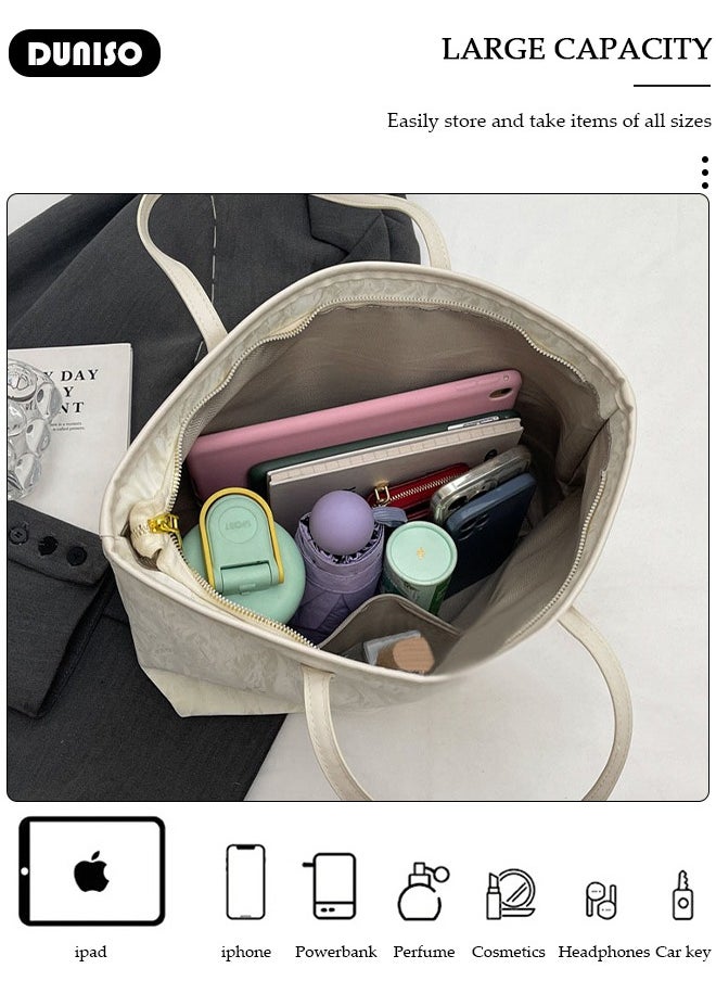 Women's Shoulder Tote Bag Faux Leather Handbag for Women Large Capacity Messenger Fashionable Travel Crossbody Bag for Ladies Girls College Students