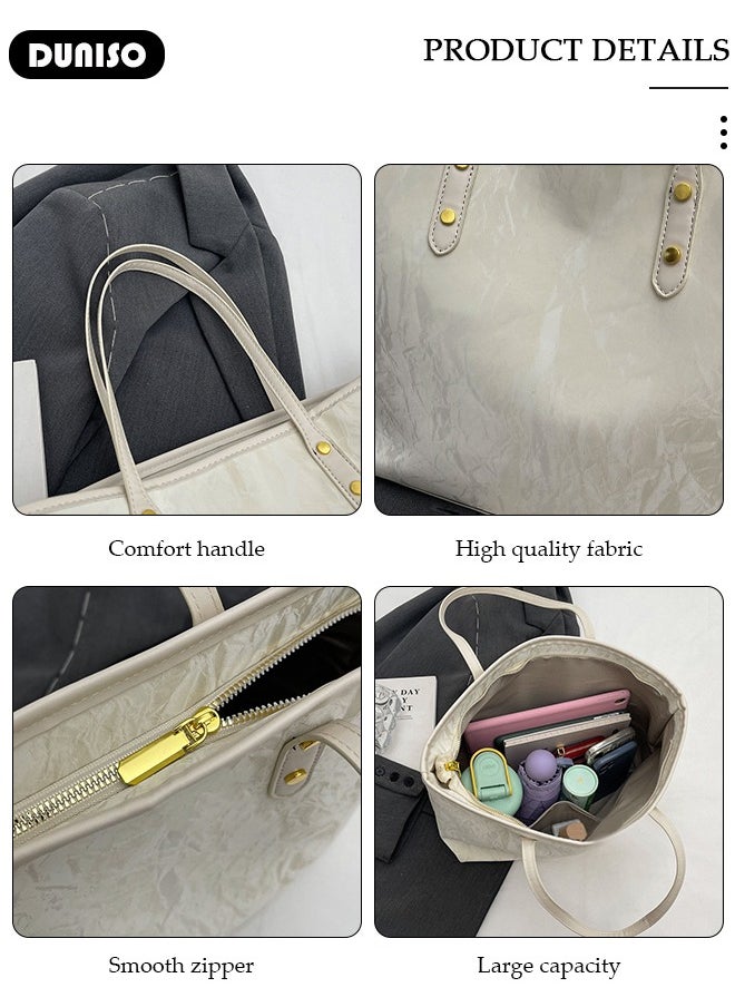 Women's Shoulder Tote Bag Faux Leather Handbag for Women Large Capacity Messenger Fashionable Travel Crossbody Bag for Ladies Girls College Students
