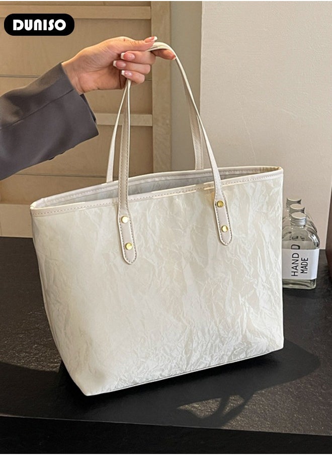 Women's Shoulder Tote Bag Faux Leather Handbag for Women Large Capacity Messenger Fashionable Travel Crossbody Bag for Ladies Girls College Students