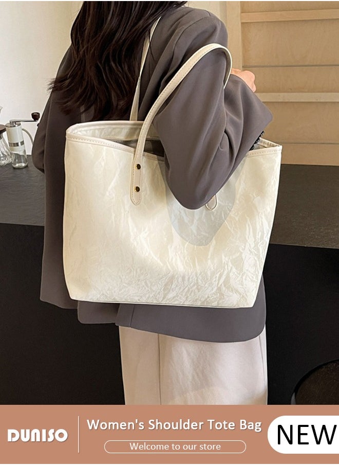 Women's Shoulder Tote Bag Faux Leather Handbag for Women Large Capacity Messenger Fashionable Travel Crossbody Bag for Ladies Girls College Students