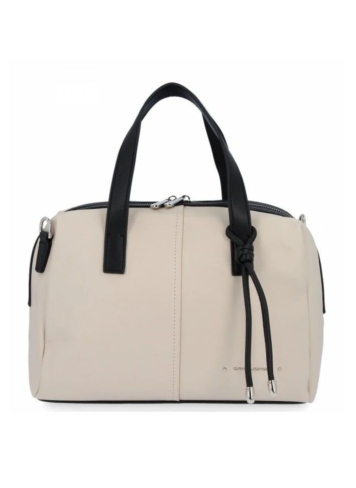 David Jones Handbags for Women Purse Faux Leather Satchel Bags Stylish Tote Bags Shoulder Bag Ladies Handbag Color IVORY