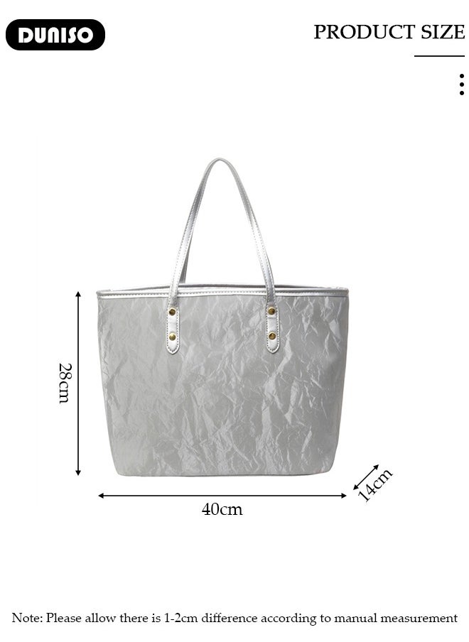 Women's Shoulder Tote Bag Faux Leather Handbag for Women Large Capacity Messenger Fashionable Travel Crossbody Bag for Ladies Girls College Students
