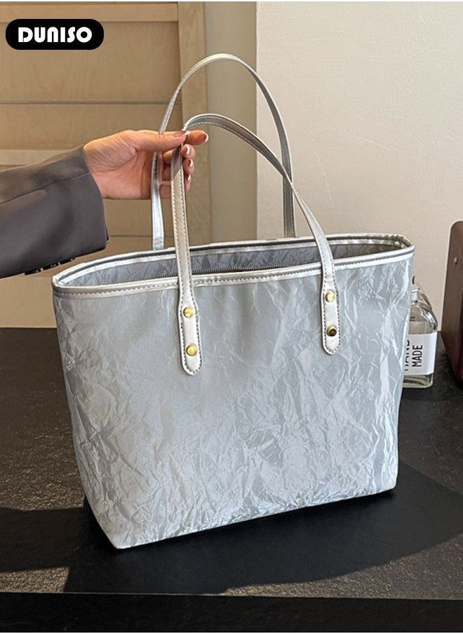 Women's Shoulder Tote Bag Faux Leather Handbag for Women Large Capacity Messenger Fashionable Travel Crossbody Bag for Ladies Girls College Students