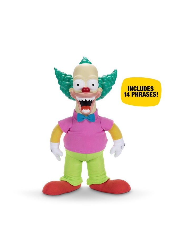 Disney The Simpsons Talking Krusty Doll Plush, 16-Inches Tall Good And Evil Krusty Pull String Doll Toy, From The Classic Treehouse Of Horror Iii Episode