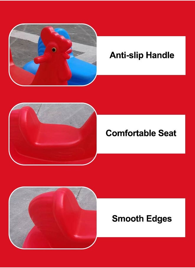 Chicken Shaped Colorful Plastic Toddlers Rocking Horse Rider