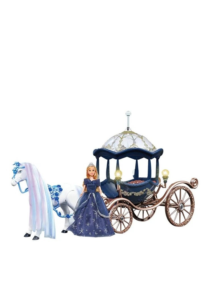 Horse Carriage Electric Horse With Doll & Carriage