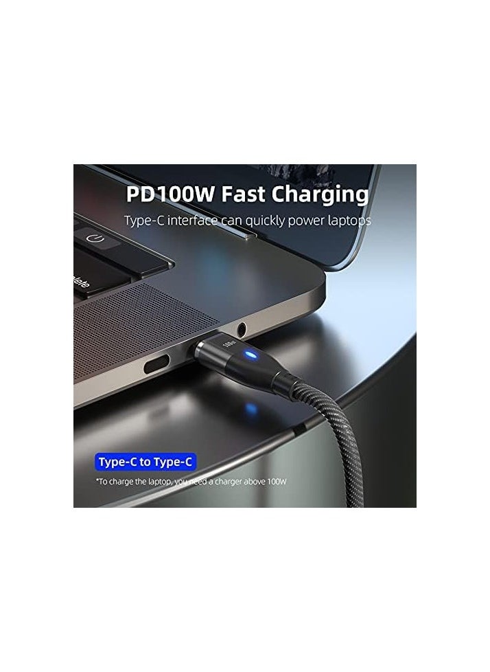 100W Magnetic Charging Cable, 6 in 1 Dual-head Multi Charging Cable, Magnetic USB C to C Cable/USB A to C Fast Charging Cords for IOS Products/Android/Micro USB/Type C Devices, 1.8M(6FT)