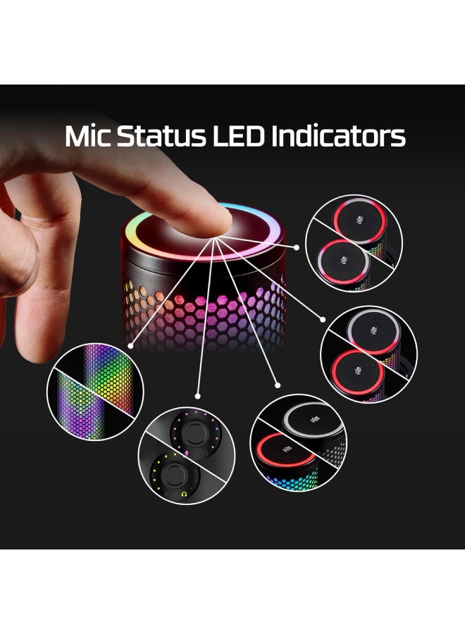Quadcast 2 S – Usb Microphone, With Rgb Lighting, Streaming And Podcasting, With On-Board Controls, Led Lighting, Removable Shock Mount, Pc, Mac, Usb-C