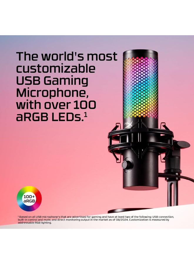 Quadcast 2 S – Usb Microphone, With Rgb Lighting, Streaming And Podcasting, With On-Board Controls, Led Lighting, Removable Shock Mount, Pc, Mac, Usb-C