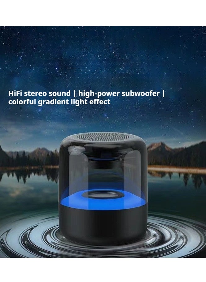 Portable Bluetooth speaker with lights.Wireless Subwoofer Creative Bluetooth Speaker.360° sound surround with light show.