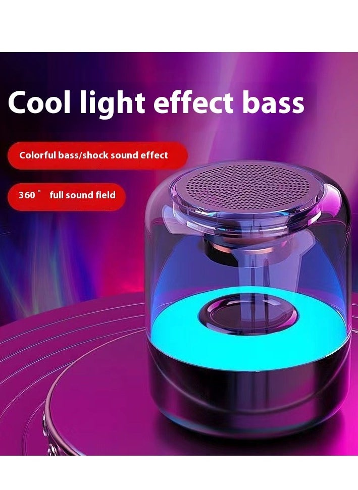 Portable Bluetooth speaker with lights.Wireless Subwoofer Creative Bluetooth Speaker.360° sound surround with light show.