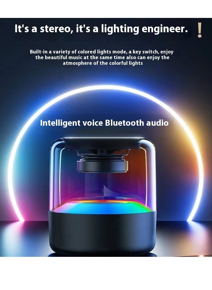 Portable Bluetooth speaker with lights.Wireless Subwoofer Creative Bluetooth Speaker.360° sound surround with light show.