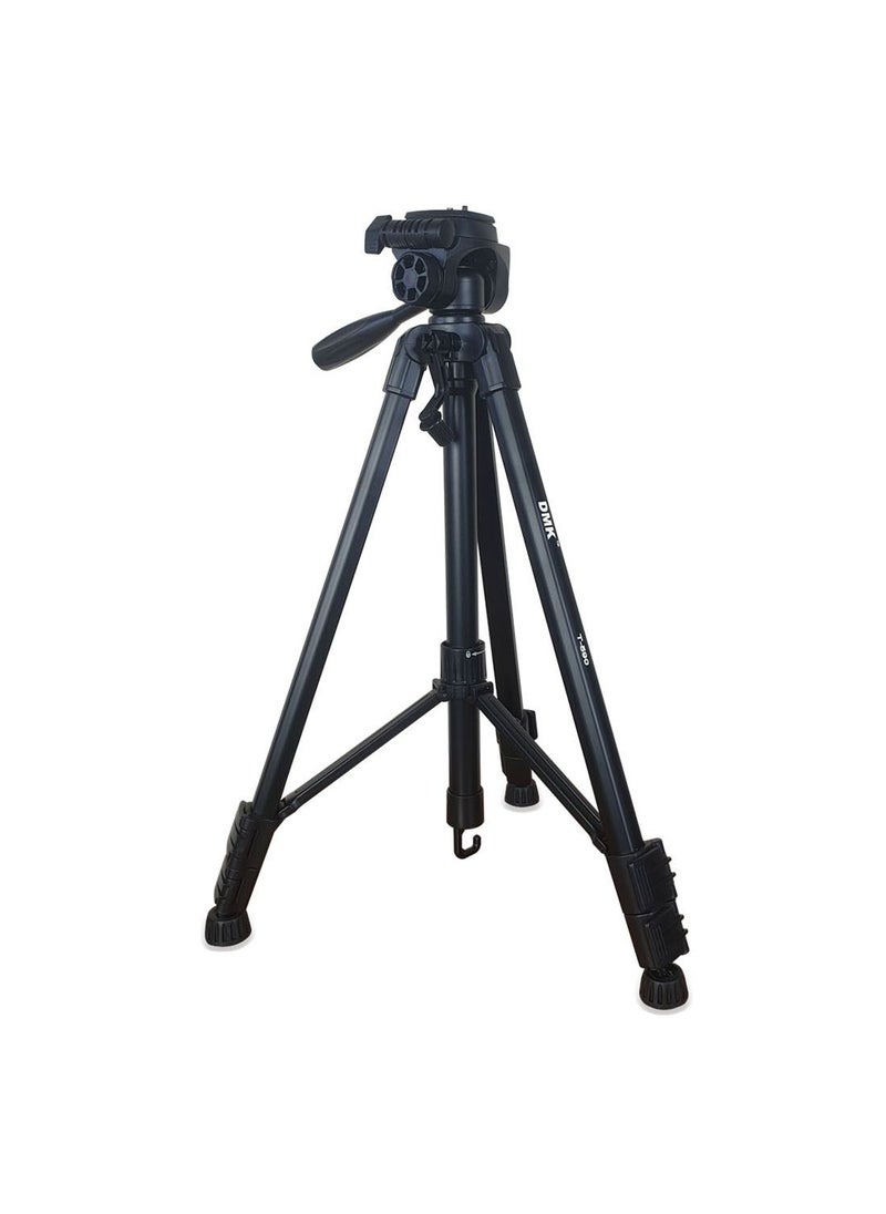 T-590 Light weight Portable Aluminum Camera Tripod Maximum Height 146cm/57.48inch Compatible with Canon Nikon Sony DSLR Camera with Carry Case Load 3kg 6.60lb Load