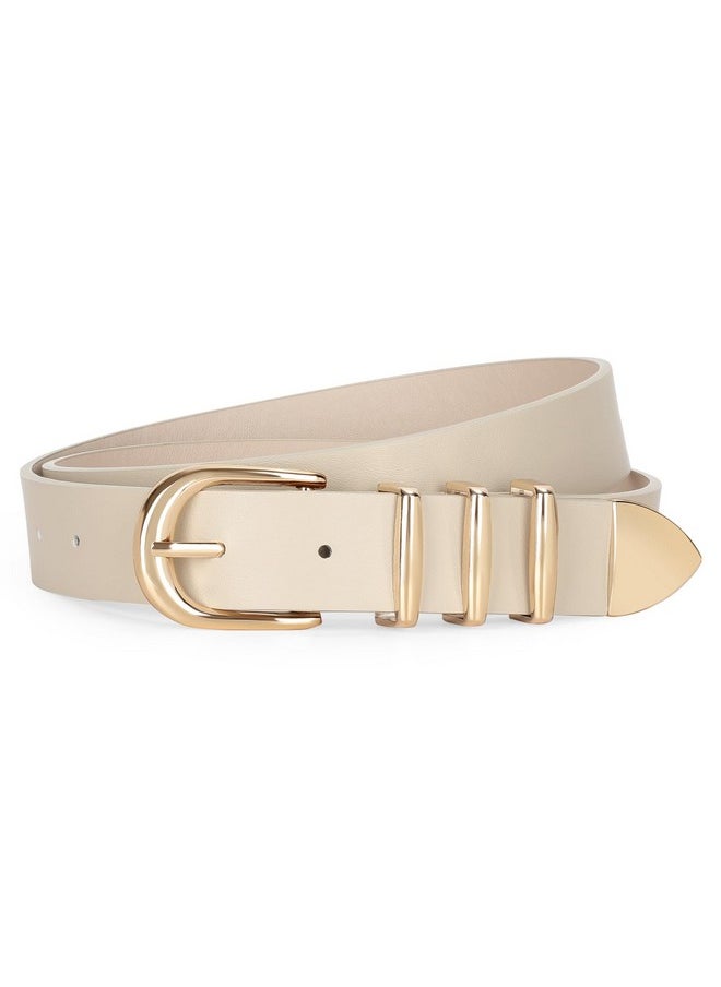 Fashion Leather Belts For Women, Womens Belts With Gold Buckle For Dresses Jeans Coats