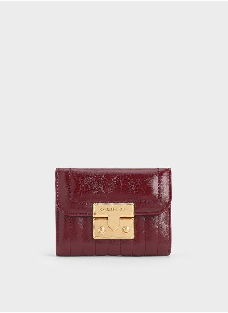 Donna Crinkle-Effect Wallet - Burgundy