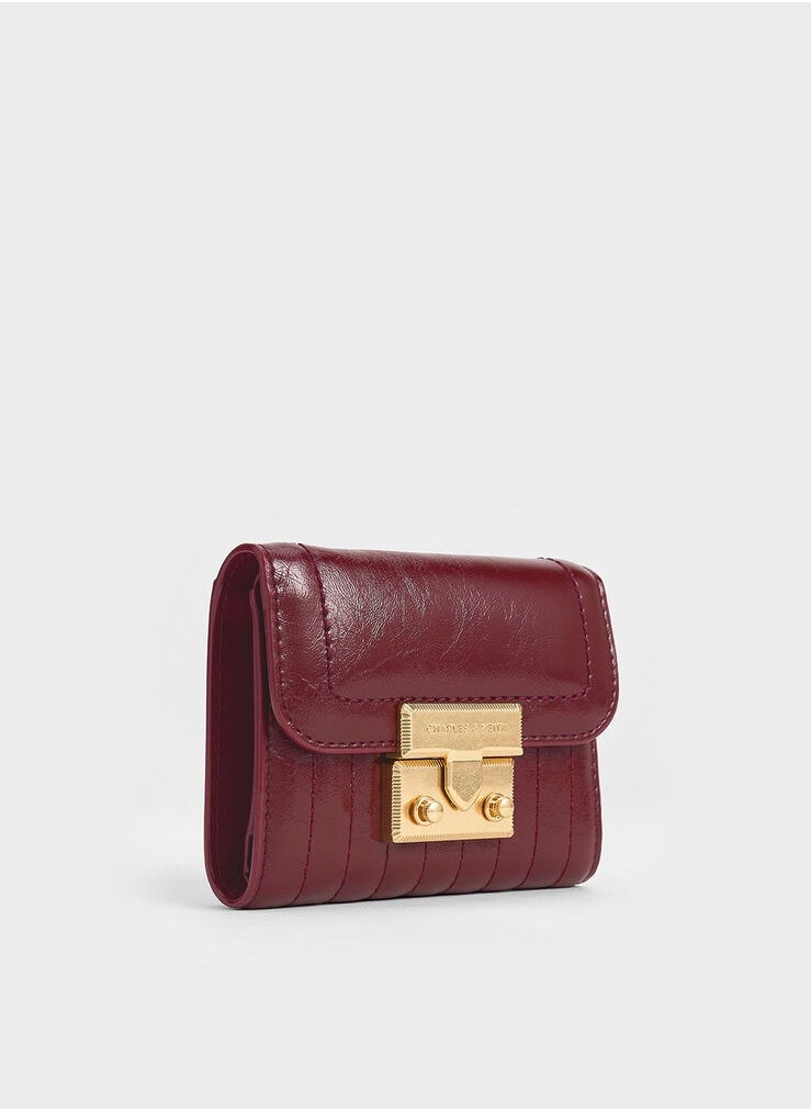 Donna Crinkle-Effect Wallet - Burgundy