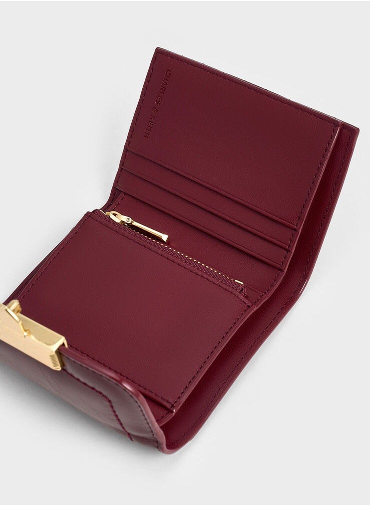 Donna Crinkle-Effect Wallet - Burgundy