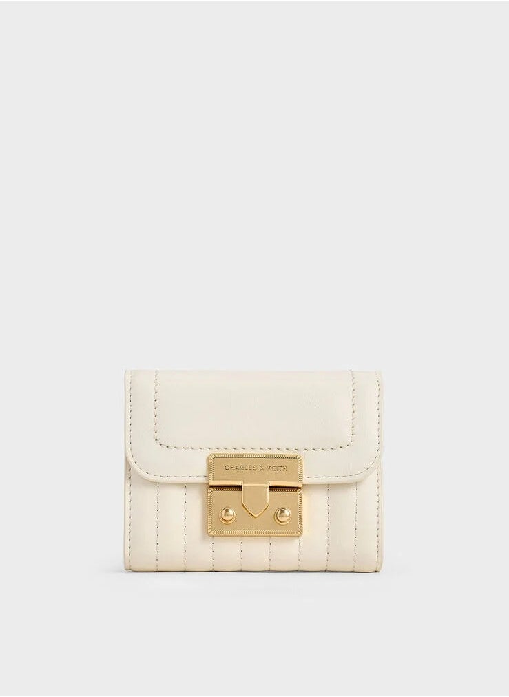 Donna Crinkle-Effect Wallet - Cream