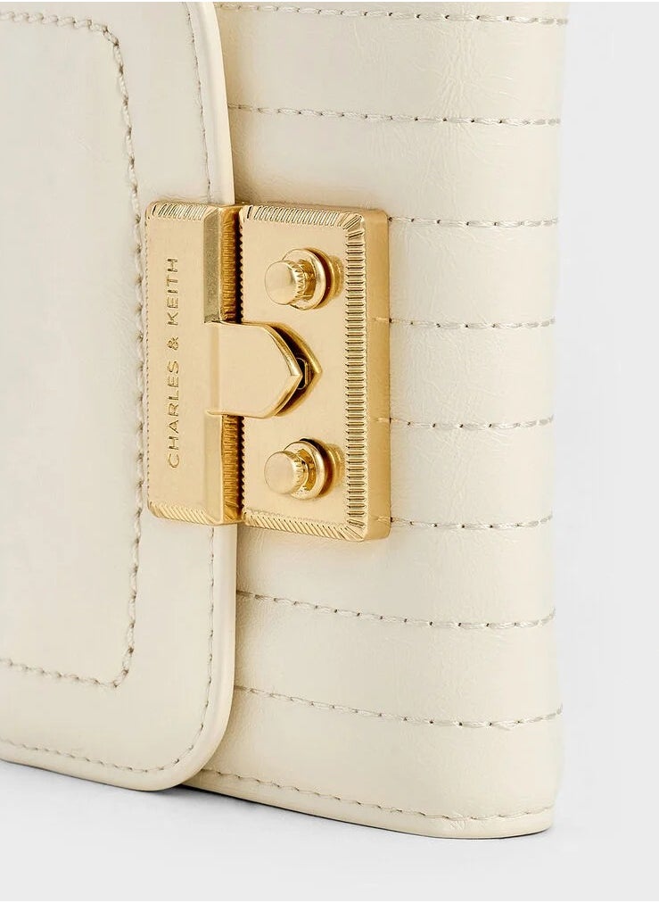 Donna Crinkle-Effect Wallet - Cream