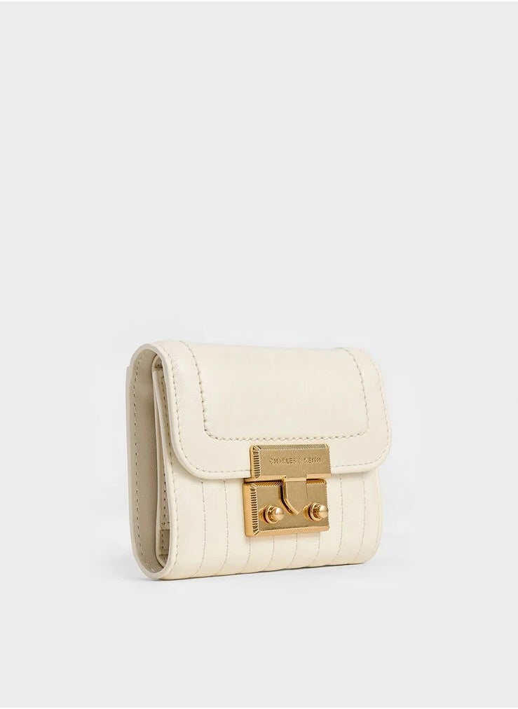 Donna Crinkle-Effect Wallet - Cream