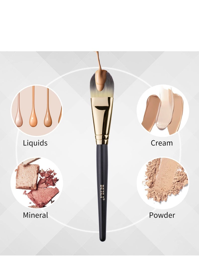 BEILI Foundation Brush Set for Liquid Mask Concealer Makeup Flat Foundation Makeup Brushes for Liquid Cream Foundation Powder Buffing Blending Premium Face Makeup Brushes(2Pcs)