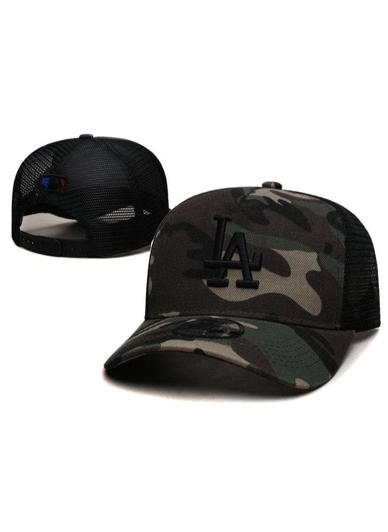 New Era Los Angeles Dodgers Sunshade Hat, Mesh Hat, Outdoor Men's and Women's Sports duckbill Hat Army Green