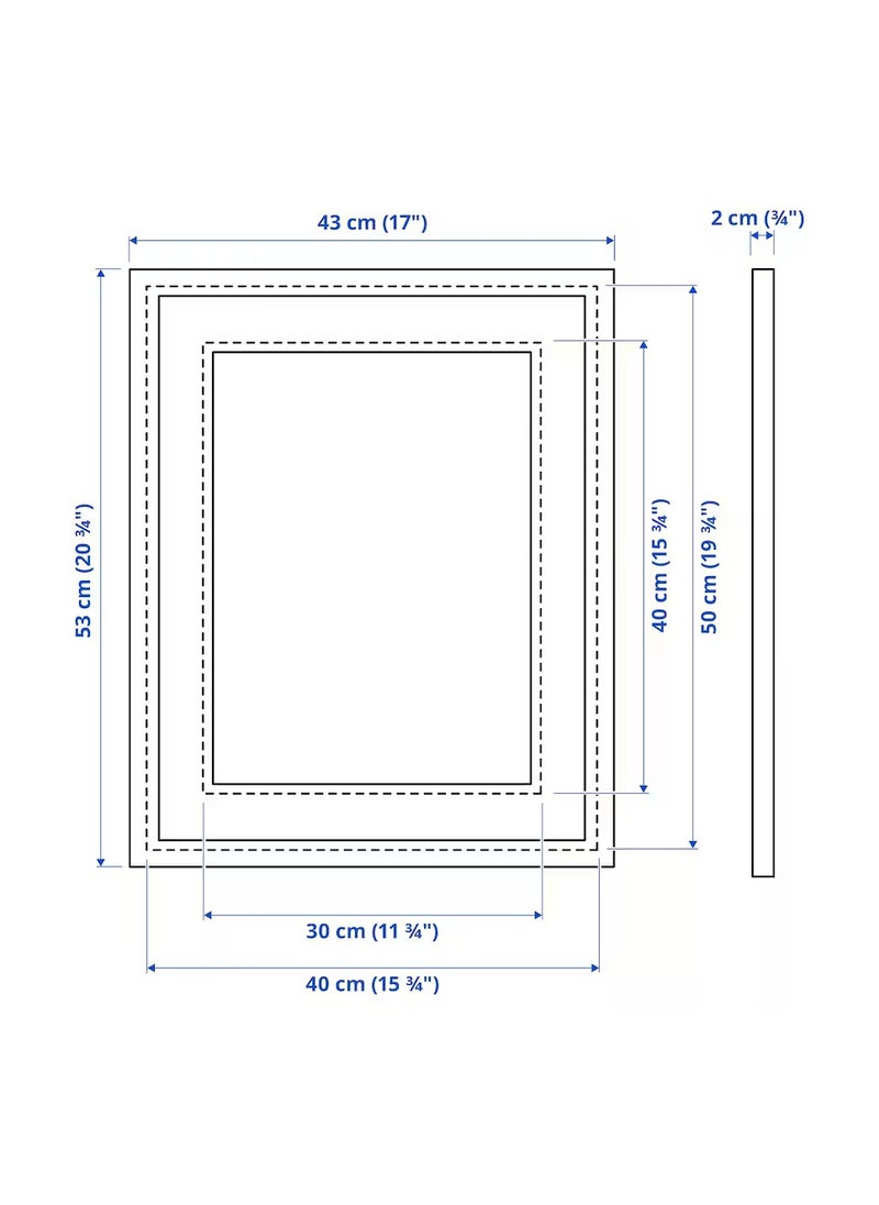 Picture Frame Gold-Colour Plastic & Fibreboard 40x50 cm