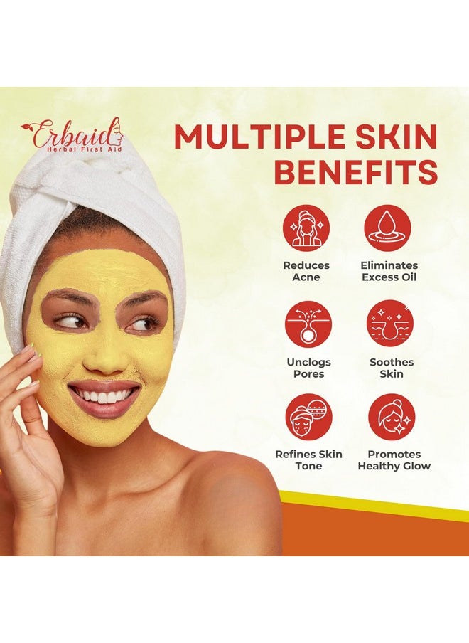 Sulfur Face Mask - All Natural Sulfur Facial Clay Mask Powder - Glowing Skin Mask Skincare For Acne, Spots, Scars, Oily Skin - Sulfur Acne Treatment Absorbs Excess Oil And Unclogs Pores, Made In Usa