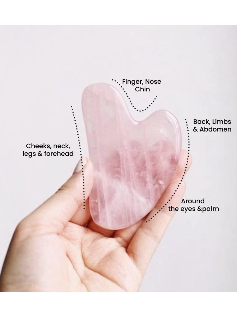 ROSELYNBOUTIQUE Gua Sha Facial Tools - Natural Healing Crystals Facial Massager Tools for Face Back Neck Body(Rose Quartz)