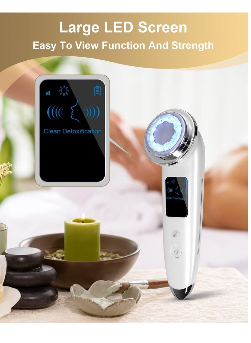 Face Massager Electric Face Lifting 4 in 1 Facial Massager Anti Aging Skin Tightening Firming Skin Care Tools (White)