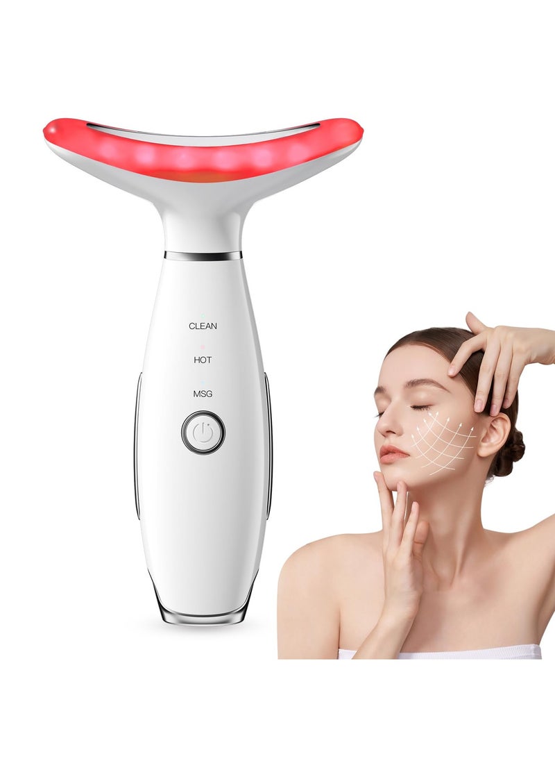 Neck Face Massager, 3-in-1 Portable Facial Massager, Face Sculpting Tool, at-Home Face Device for Skin Care(White)