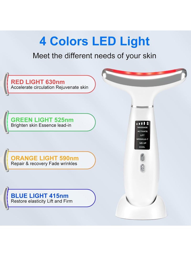 Red Light Therapy for face,Facial Massager,Skin Care Tool,for Anti-Aging, at Home,Lifting and Tightening Sagging Skin (Pearl White)