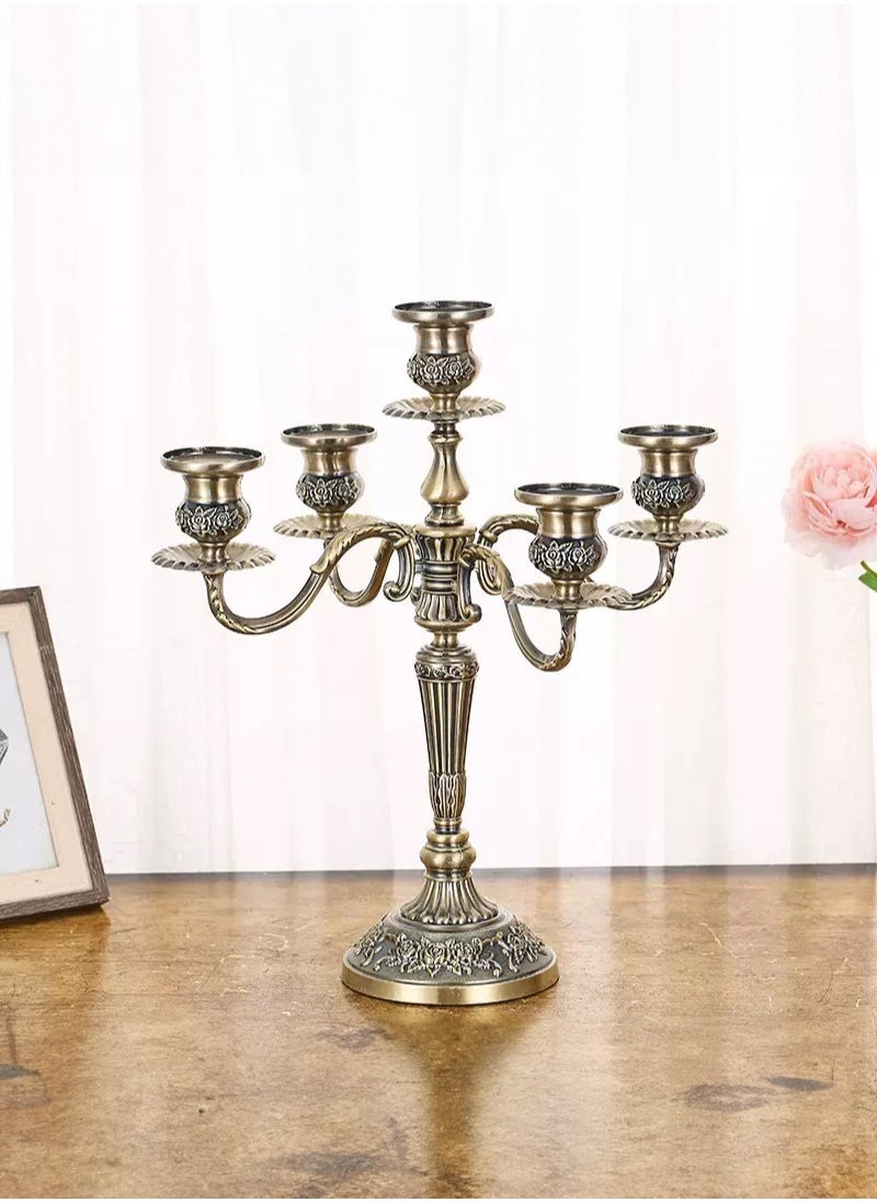 5 antique bronze metal European alloy candle holders,classic home and hotel candle holders