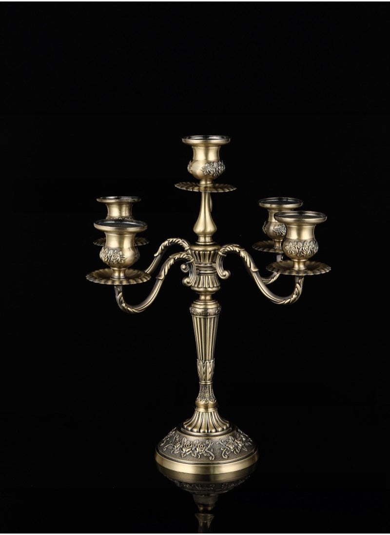 5 antique bronze metal European alloy candle holders,classic home and hotel candle holders