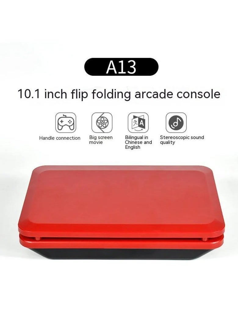 A13 Retro Game Arcade 10 Inch Hd Large Screen Game Machine Folding Flip Rk3128 Chip Cpu Simulator Detachable Joystick (32G)