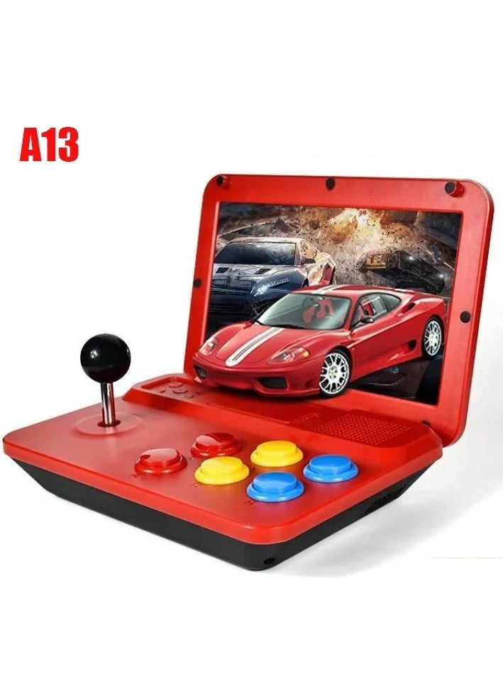 A13 Retro Game Arcade 10 Inch Hd Large Screen Game Machine Folding Flip Rk3128 Chip Cpu Simulator Detachable Joystick (64G)