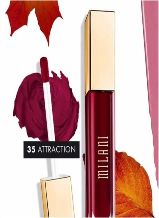 Milani Amore Matte Lip Crème, Shade 35 Attraction, 6g - Long-Lasting, Full Coverage Matte Liquid Lipstick