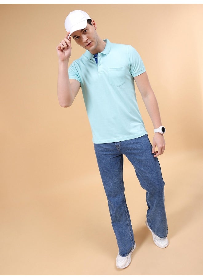 Men Regular Fit Basics Plain Polo Neck Printed Polo T-Shirts