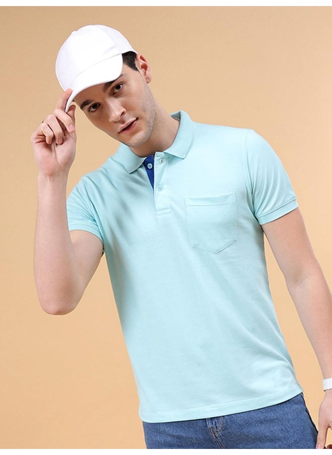 Men Regular Fit Basics Plain Polo Neck Printed Polo T-Shirts